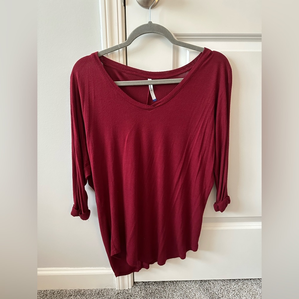 Tresics Red Blouse with 3/4 Sleeve